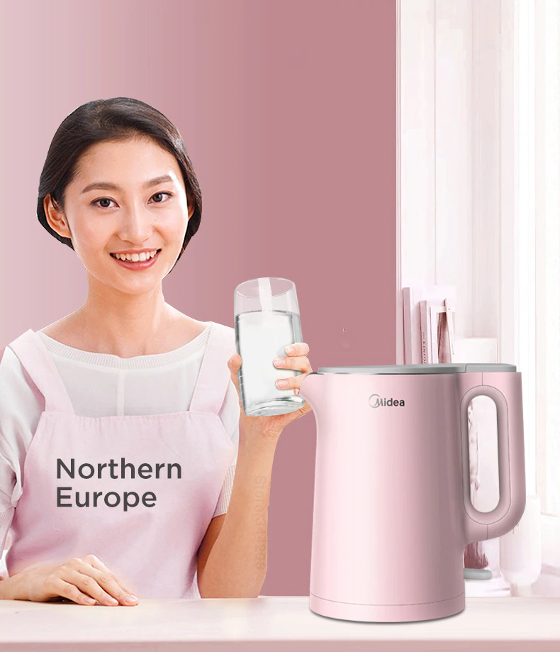 MIDEA Electric Kettles 1.5L Automatically Powers Off Insulation Stainless Samovar kitchen Overheat Anti-dry CoffeeTeapot